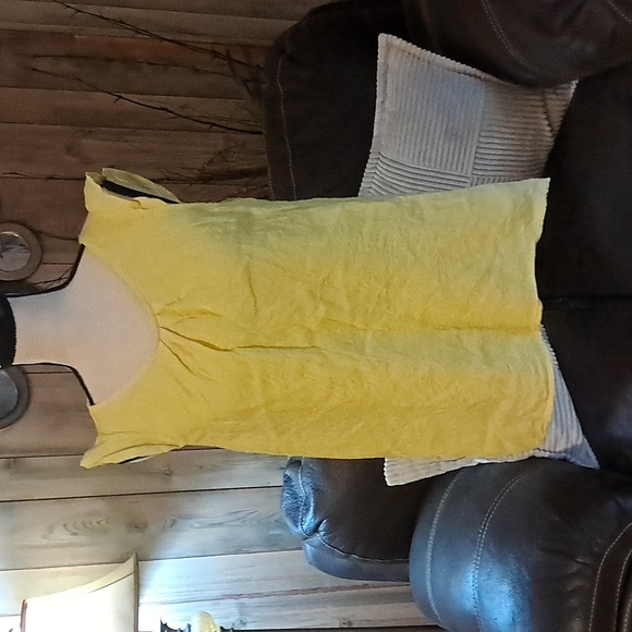 Terzo Millennio Women Yellow Butter Linen Top/Camisole/Shirt Blouse M - Picture 1 of 8